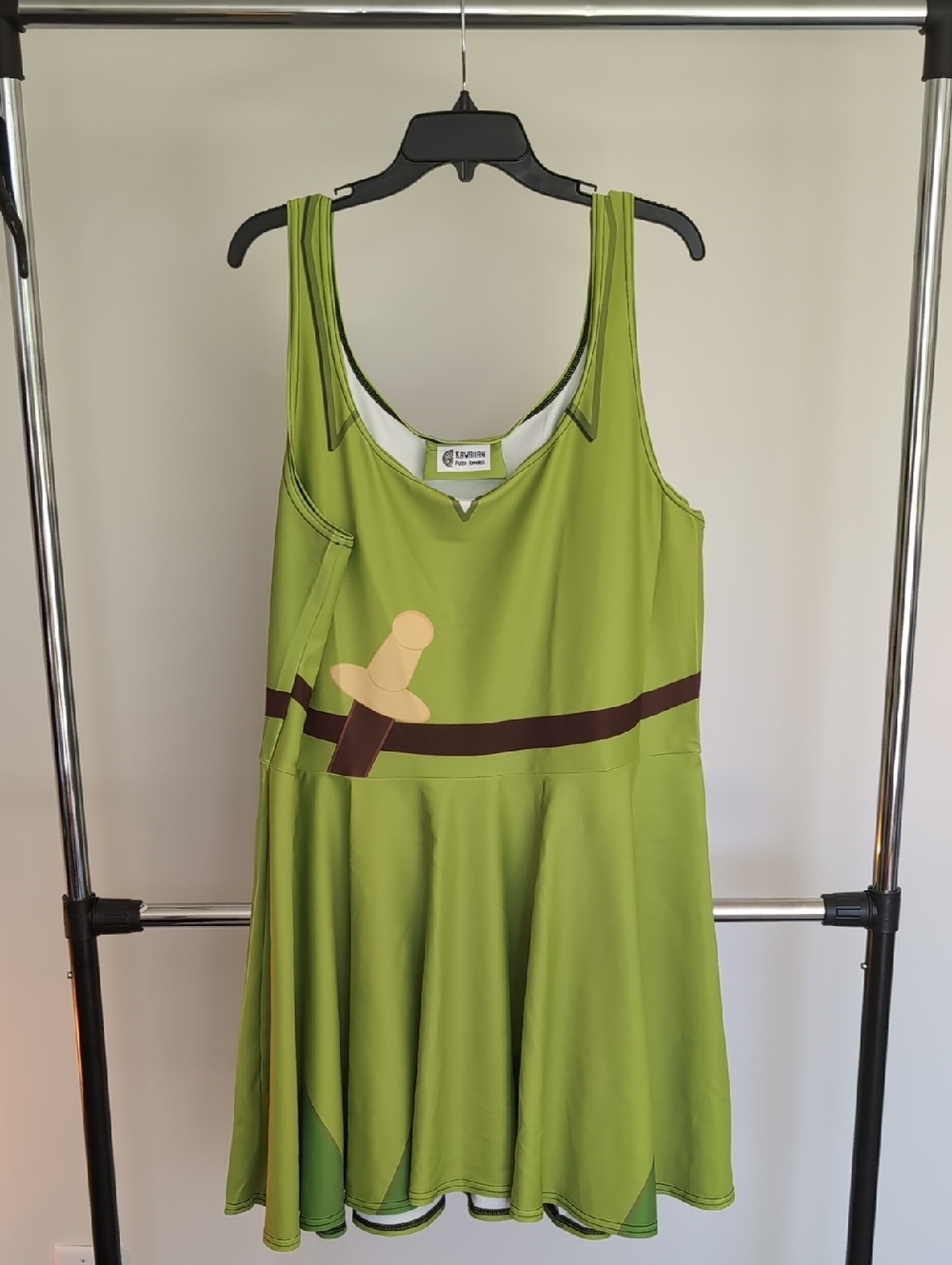Green Athletic/Runner Peter Pan Skater Dress